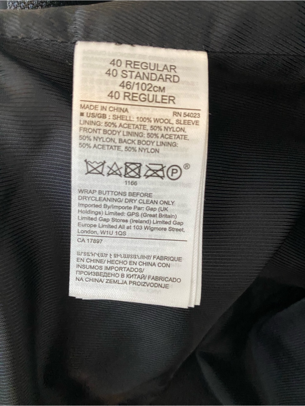 Banana Republic Men's Suit- Marzotto Super 110 Navy Birdseye 40R, 32x32 - Picture 9 of 15